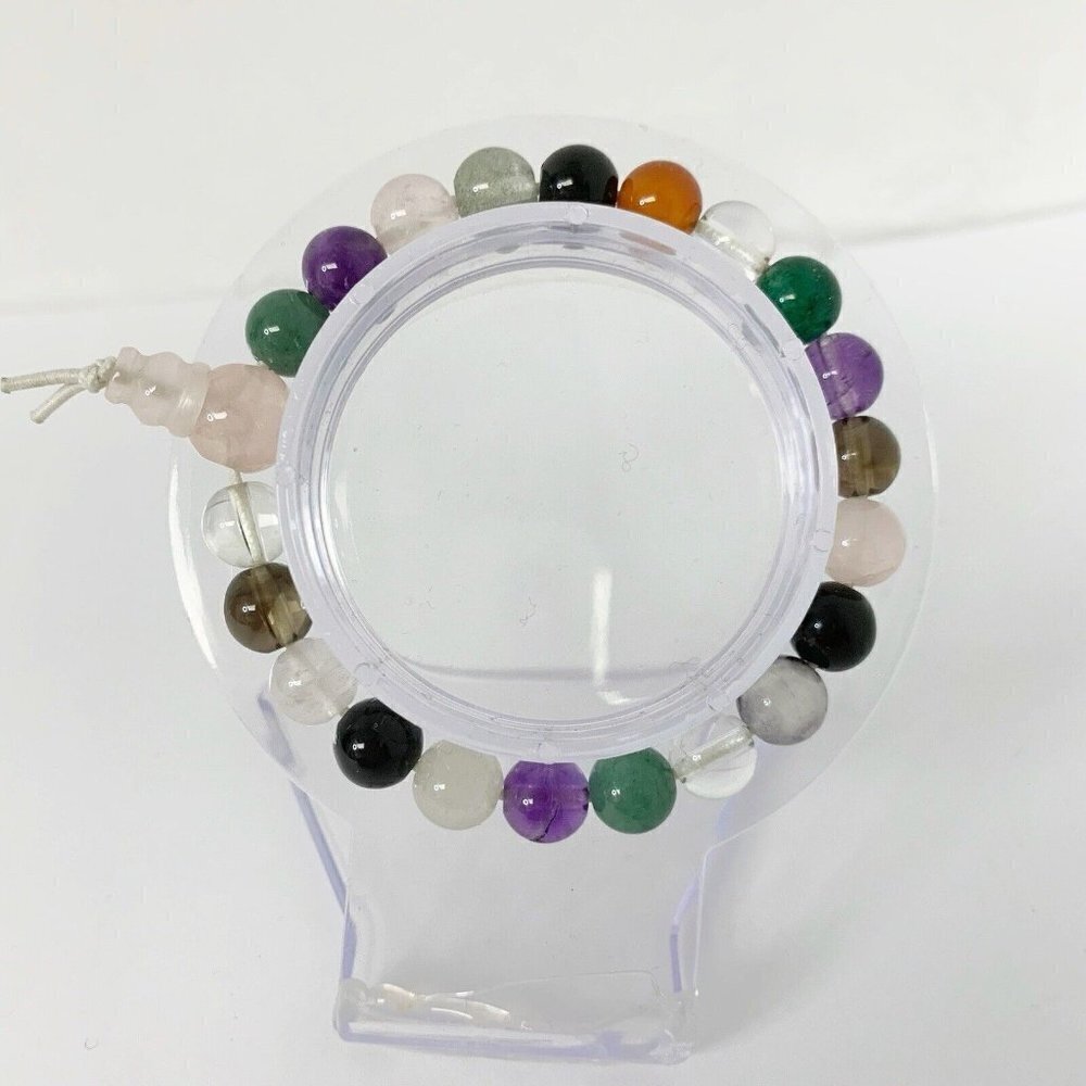 Stretch Elastic One Size glass beads multicolored bracelet - Picture 7 of 7